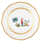 Hand-painted Herend Asian Garden Bread and Butter Plate in fine porcelain, 6in D,, Motif 2, on a white background