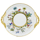 Hand-painted Herend Asian Garden Cake Plate in fine porcelain, 12.75in D, on a white background