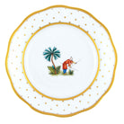 Hand-painted Herend Asian Garden Dessert Plate in fine porcelain, 8.25in D, on a white background