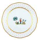 Hand-painted Herend Asian Garden Dinner Plate in fine porcelain, 10.5in D,, Motif 2, on a white background