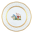 Hand-painted Herend Asian Garden Dinner Plate in fine porcelain, 10.5in D,, Motif 4, on a white background