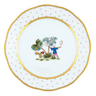 Hand-painted Herend Asian Garden Dinner Plate in fine porcelain, 10.5in D,, Motif 5, on a white background