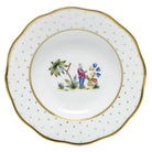 Hand-painted Herend Asian Garden Rim Soup Plate Soup Plates & Rimmed Soup Bowl in fine porcelain, 8in D,, Motif 1, on a white background