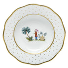 Hand-painted Herend Asian Garden Rim Soup Plate Soup Plates & Rimmed Soup Bowl in fine porcelain, 8in D,, Motif 2, on a white background