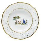 Hand-painted Herend Asian Garden Rim Soup Plate Soup Plates & Rimmed Soup Bowl in fine porcelain, 8in D,, Motif 3, on a white background