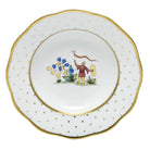 Hand-painted Herend Asian Garden Rim Soup Plate Soup Plates & Rimmed Soup Bowl in fine porcelain, 8in D,, Motif 4, on a white background