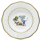 Hand-painted Herend Asian Garden Rim Soup Plate Soup Plates & Rimmed Soup Bowl in fine porcelain, 8in D,, Motif 5, on a white background