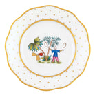 Hand-painted Herend Asian Garden Salad Plate in fine porcelain, 7.5in D,, Motif 5, on a white background
