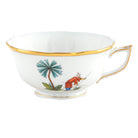 Hand-painted Herend Asian Garden Tea Cup Cup & Saucer Set in fine porcelain, on a white background