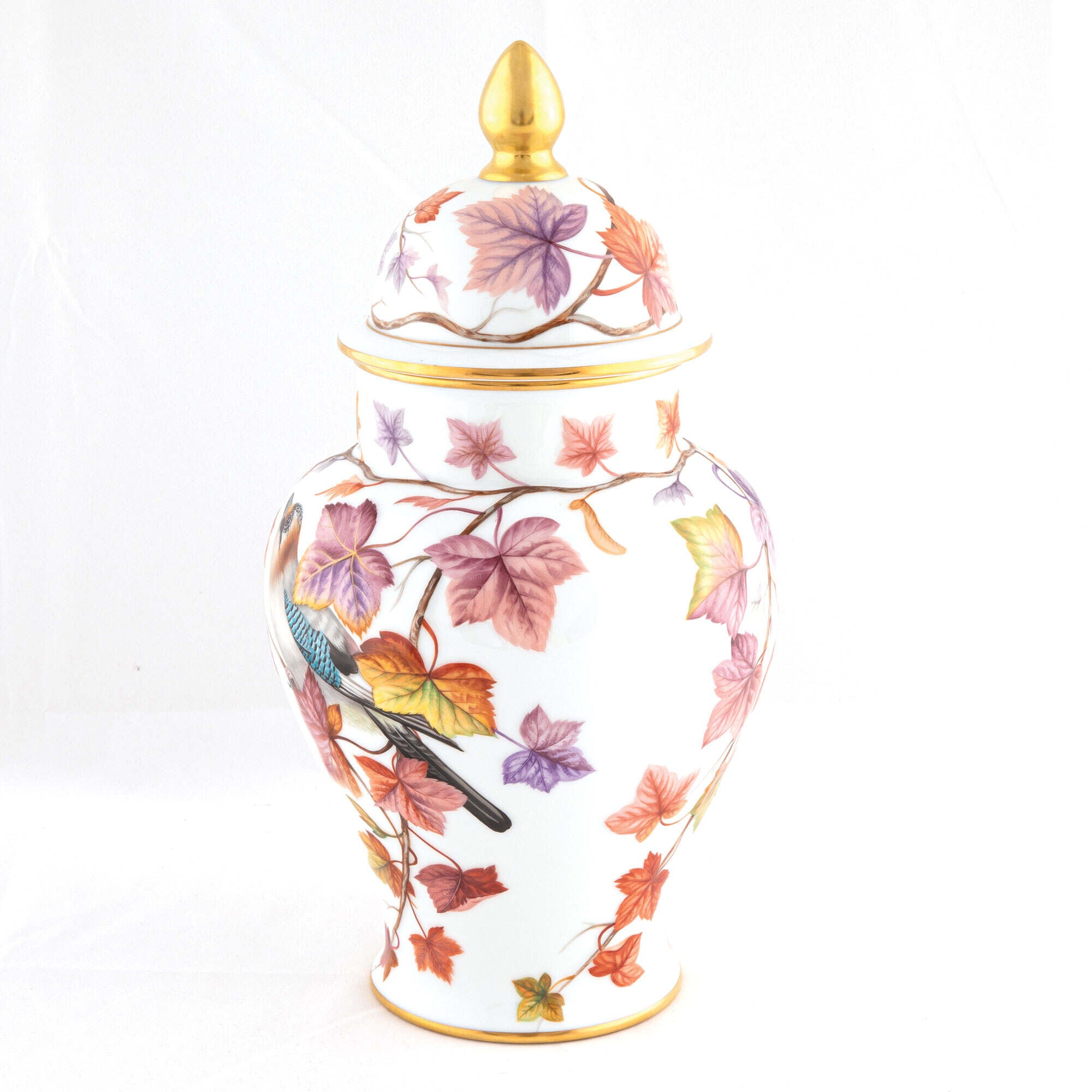 Herend Autumn Leaves Ginger Jar Vase — additional view