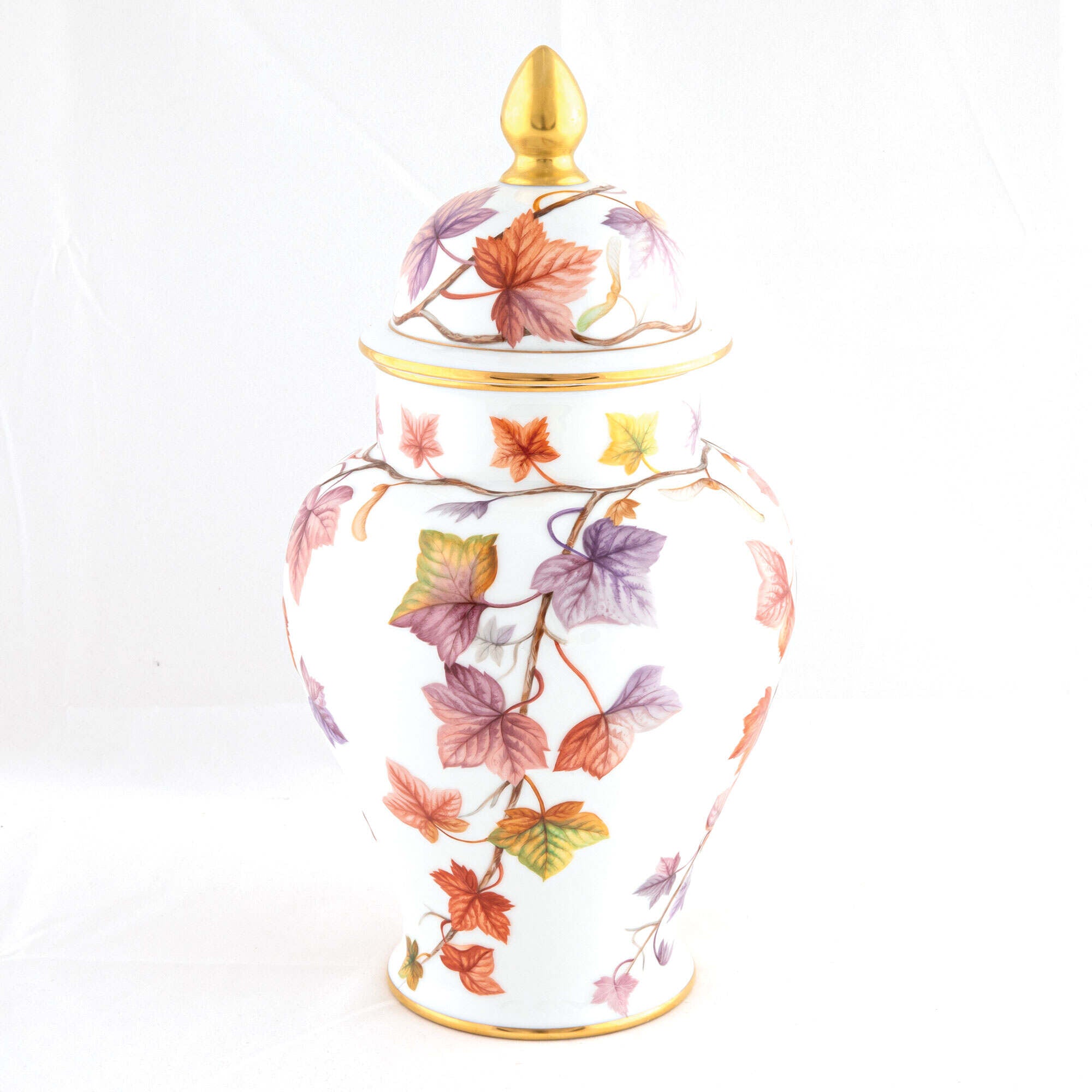 Herend Autumn Leaves Ginger Jar Vase — additional view