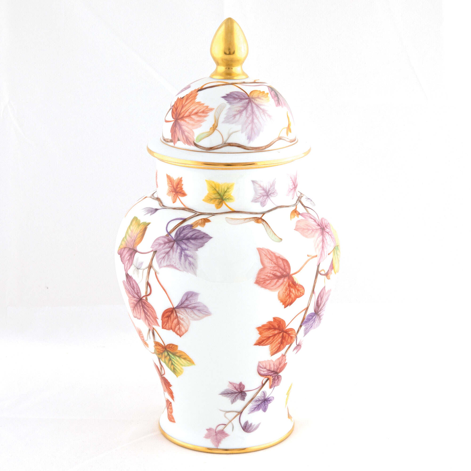Herend Autumn Leaves Ginger Jar Vase — additional view