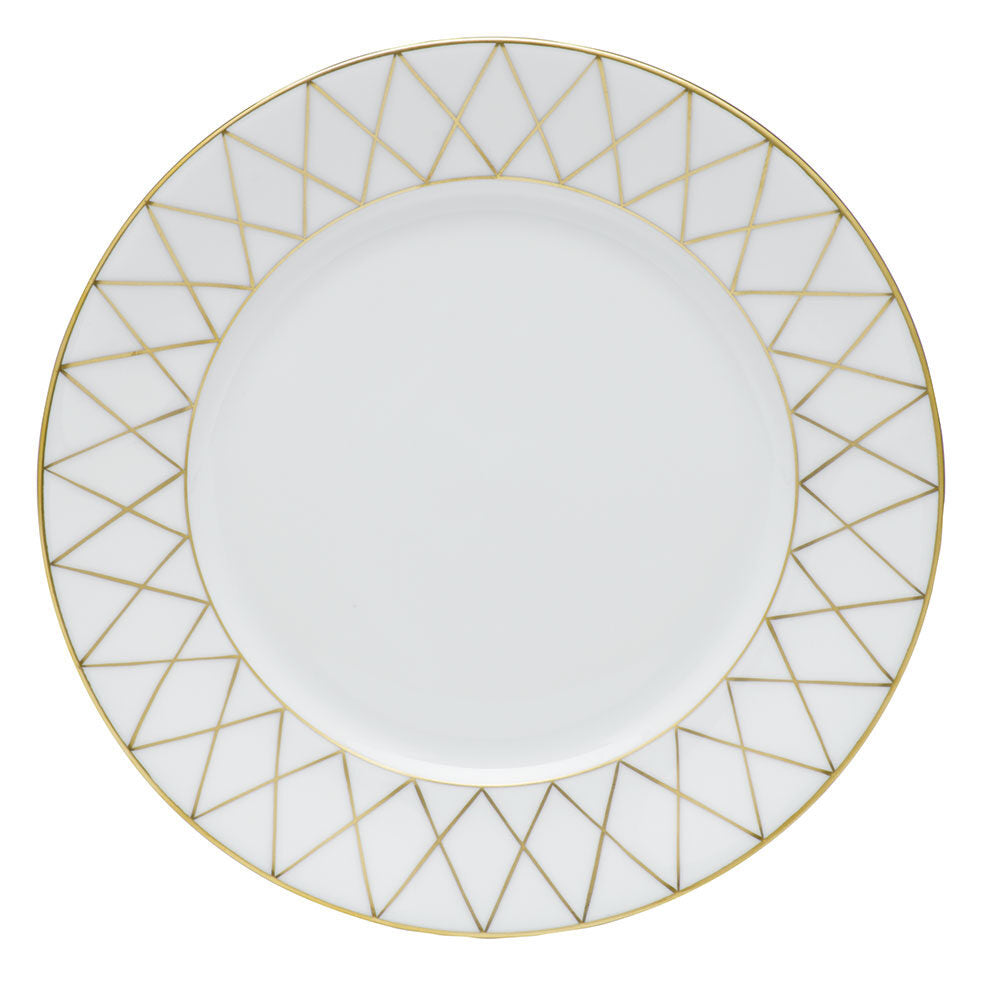 Hand-painted Herend Babos Gold Salad Plate in fine porcelain, 7.25in D, on a white background