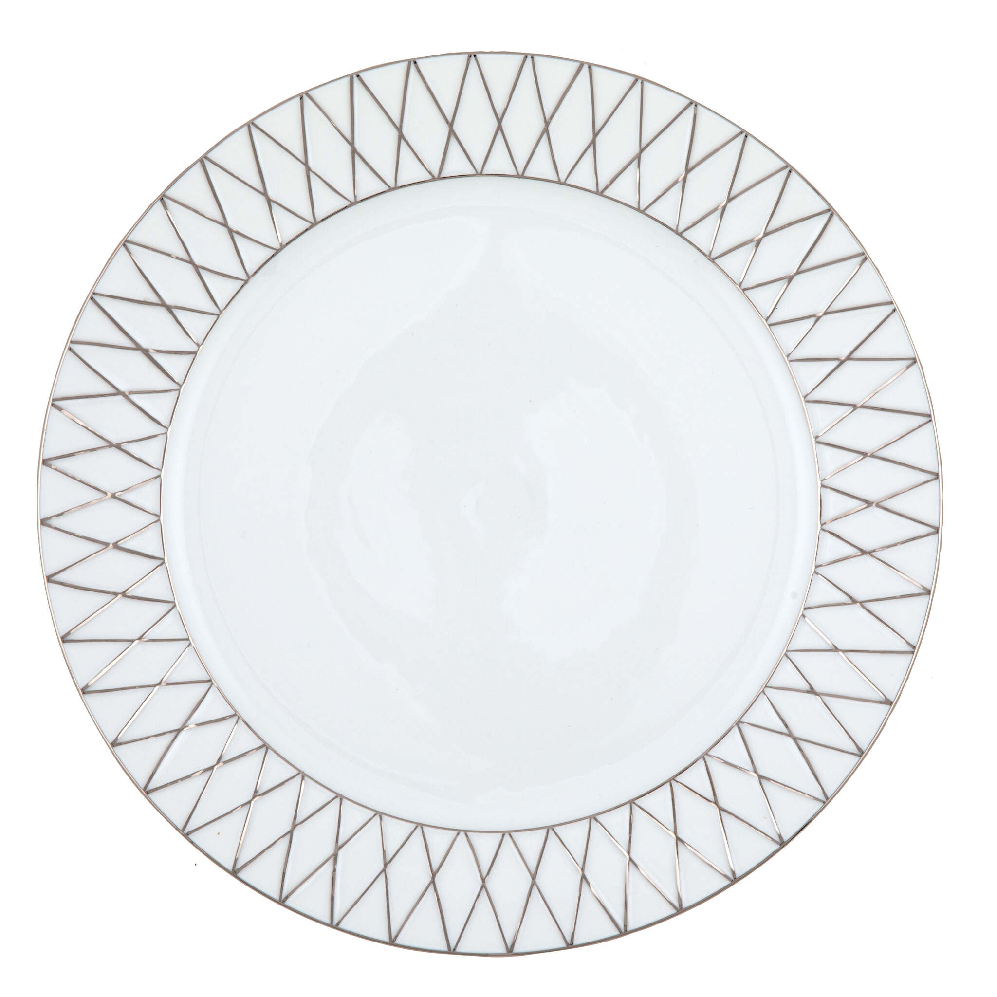 Hand-painted Herend Babos Platinum Charger Charger & Service Plate in fine porcelain, 12in D, on a white background