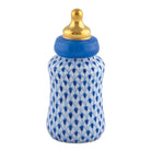 Baby Bottle Figurine in hand-painted Sapphire porcelain by Herend of Hungary