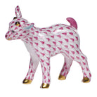 Raspberry fishnet Baby Goat Figurine figurine, hand-painted Herend porcelain with 24k gold accents