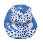 Sapphire fishnet Baby Hedgehog Figurine figurine, hand-painted Herend porcelain with 24k gold accents