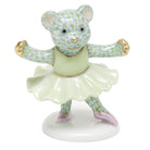 Ballerina Bear Figurine in hand-painted Key Lime porcelain by Herend of Hungary