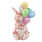 Rust fishnet Balloon Bunny Figurine figurine, hand-painted Herend porcelain with 24k gold accents