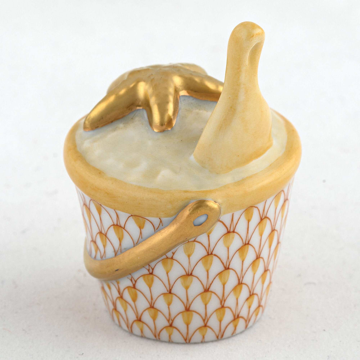 Herend Beach Bucket Figurine – Butterscotch, alternate view