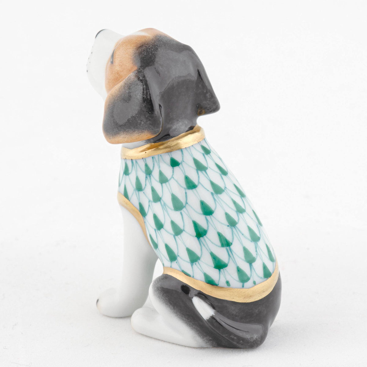 Herend Beagle Puppy Figurine – Green, alternate view