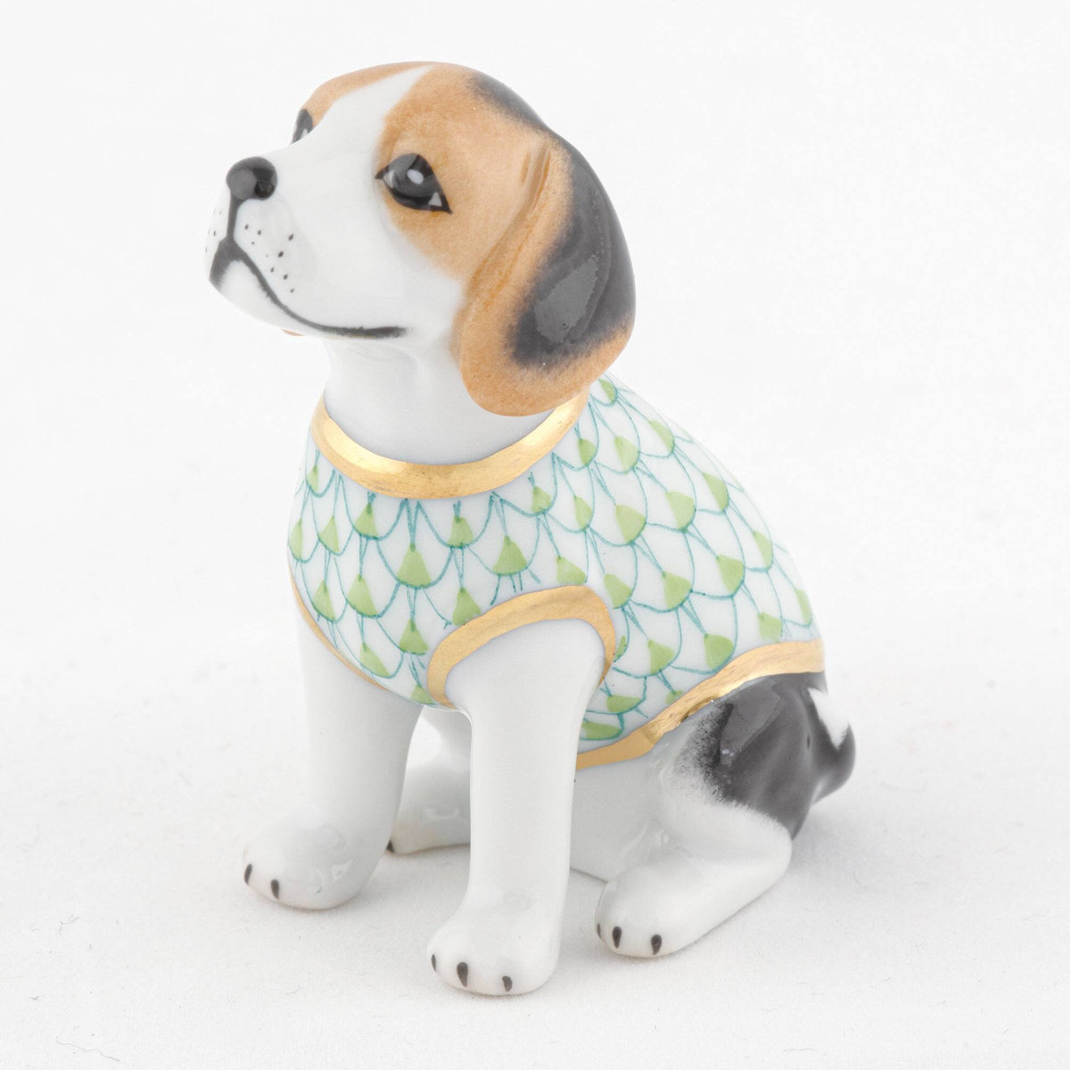 Herend Beagle Puppy Figurine – Key Lime, alternate view