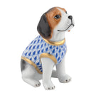 Sapphire fishnet Beagle Puppy Figurine figurine, hand-painted Herend porcelain with 24k gold accents
