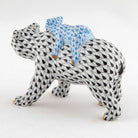 Herend Bear and Baby Figurine – Black-Blue, alternate view