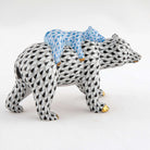 Herend Bear and Baby Figurine – Black-Blue, alternate view