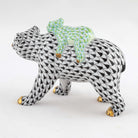 Herend Bear and Baby Figurine – Black-Key Lime, alternate view
