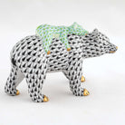 Herend Bear and Baby Figurine – Black-Key Lime, alternate view