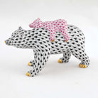 Herend Bear and Baby Figurine – Black-Pink, alternate view