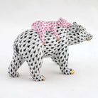 Herend Bear and Baby Figurine – Black-Pink, alternate view