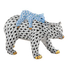 Bear and Baby Figurine in hand-painted Black-Blue porcelain by Herend of Hungary