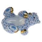 Hand-painted Herend Bear Cub Figurine in fine porcelain, 2.25in L X 1.25in H, on a white background