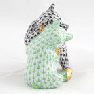 Herend Bear Hug Figurine – Black-Key Lime, alternate view