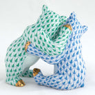 Herend Bear Hug Figurine – Green-Blue, alternate view
