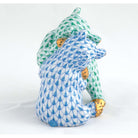 Herend Bear Hug Figurine – Green-Blue, alternate view