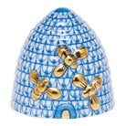 Herend Beehive Figurine porcelain figurine painted in the Blue fishnet pattern