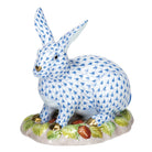 Hand-painted Herend Berry Bunny Figurine in fine porcelain, 5in L X 5in H, on a white background