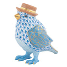 Bird with Hat Figurine in hand-painted Blue porcelain by Herend of Hungary