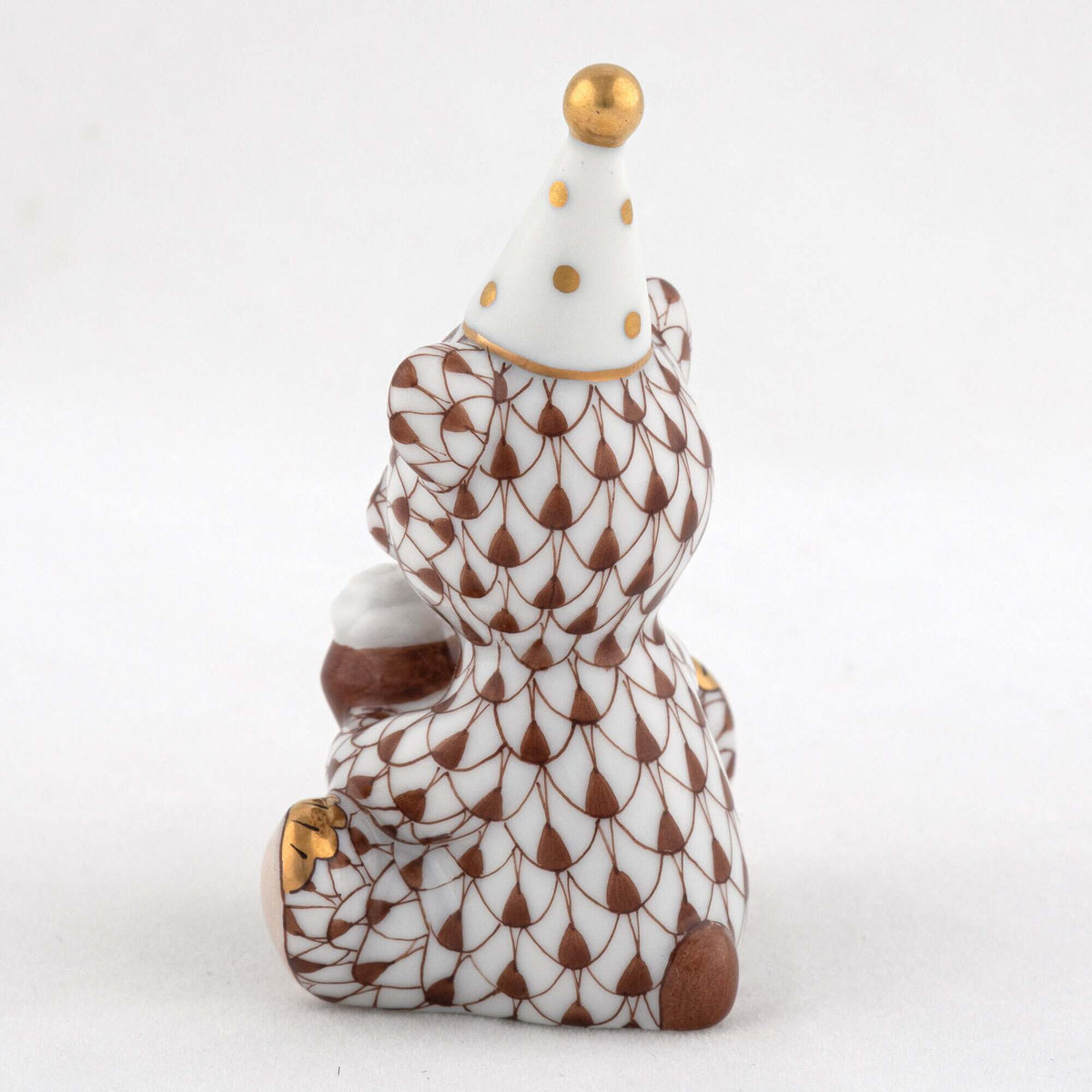 Herend Birthday Bear Figurine – Chocolate, alternate view