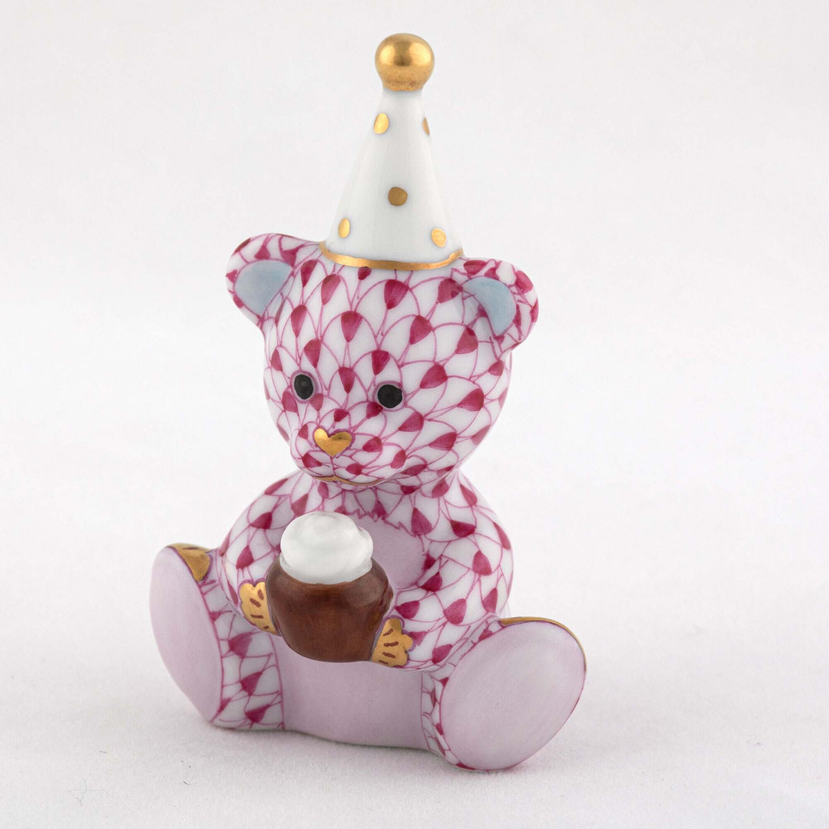 Herend Birthday Bear Figurine – Raspberry, alternate view
