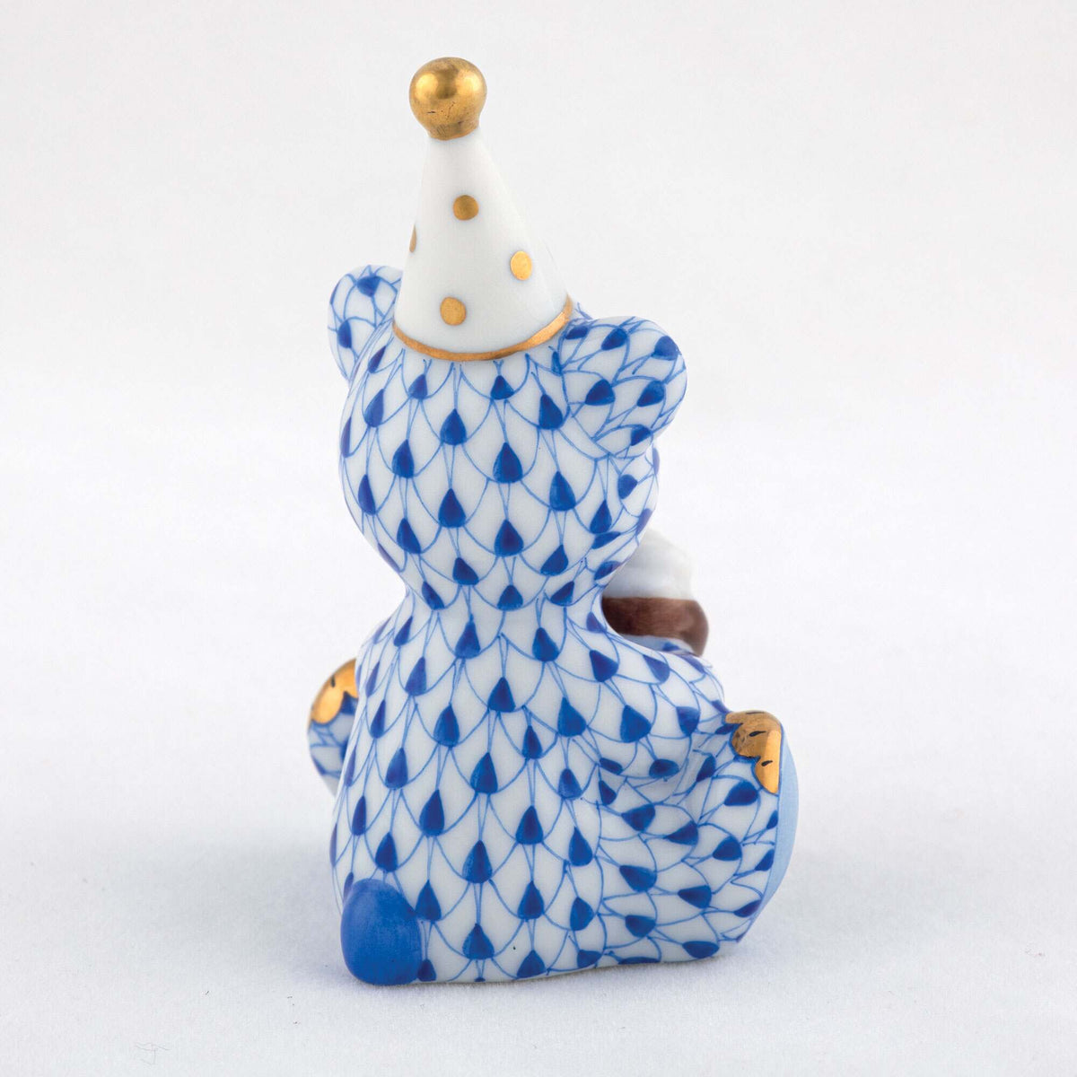 Herend Birthday Bear Figurine – Sapphire, alternate view