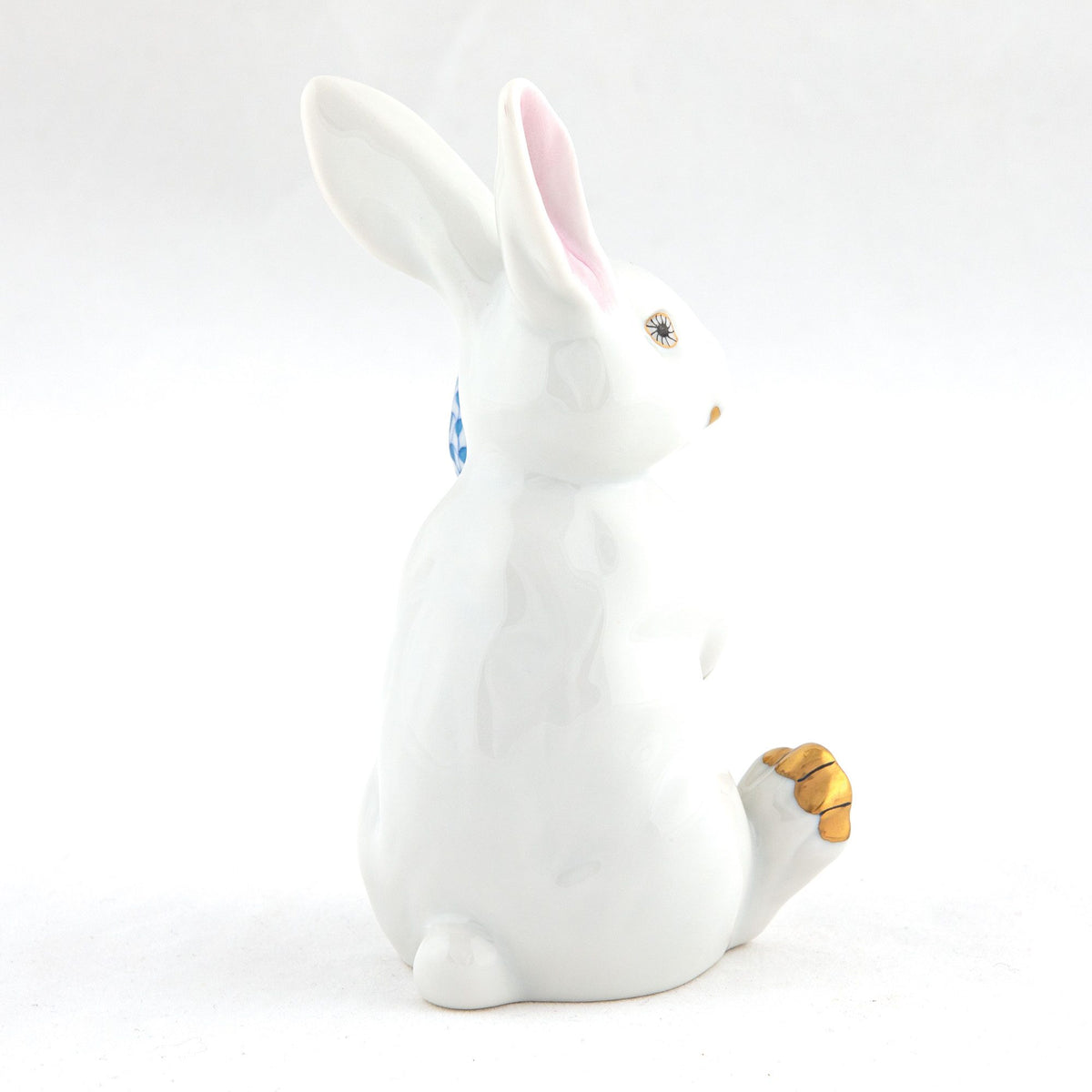 Herend Blossom Bunny Figurine – White-Blue, alternate view