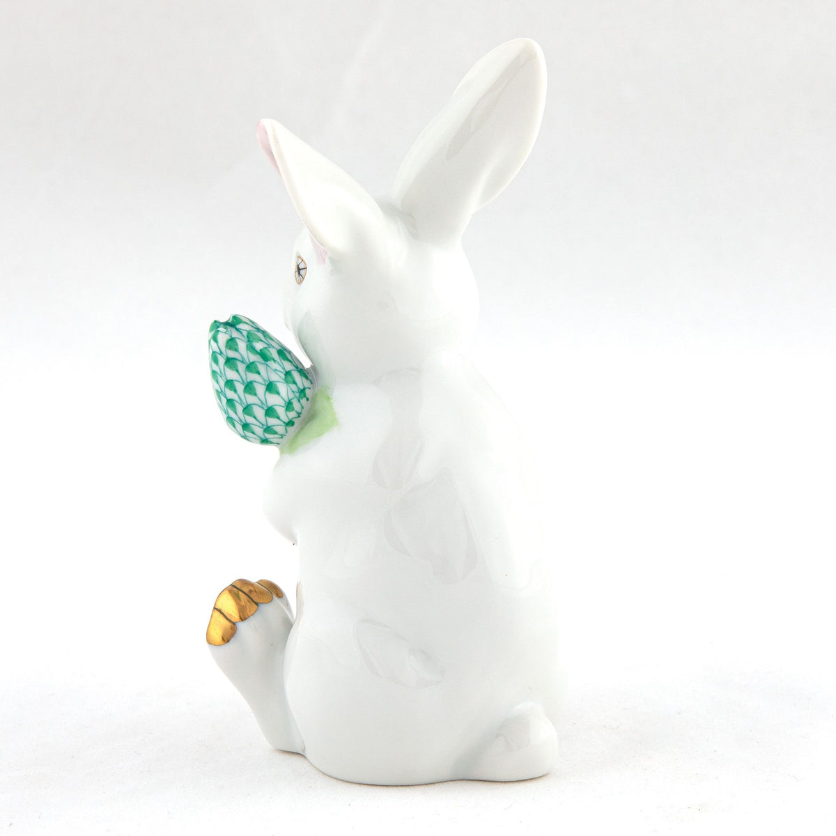 Herend Blossom Bunny Figurine – White-Green, alternate view