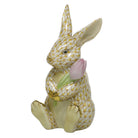 Butterscotch fishnet Blossom Bunny Figurine figurine, hand-painted Herend porcelain with 24k gold accents