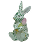 Herend Blossom Bunny Figurine porcelain figurine painted in the Green fishnet pattern