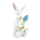 Herend Blossom Bunny Figurine porcelain figurine painted in the White-Blue fishnet pattern