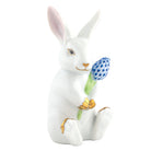 White-Sapphire fishnet Blossom Bunny Figurine figurine, hand-painted Herend porcelain with 24k gold accents